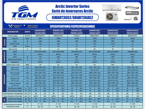 Tgm Inverter 24000 btu 19 seer